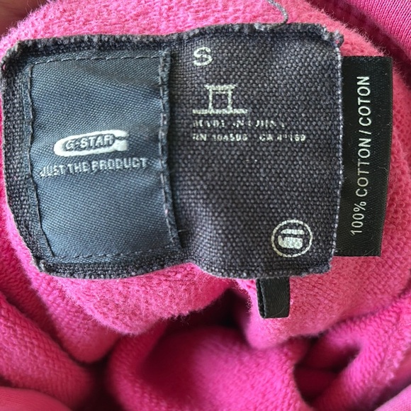 G-Star Pink with black Striped Women's Hoodie 100% COTTON - Picture 7 of 8